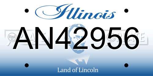 AN42956 Illinois License Plate