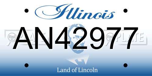 AN42977 Illinois License Plate