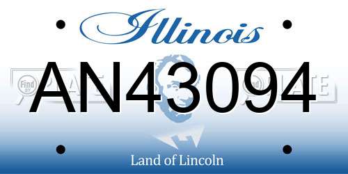 AN43094 Illinois License Plate
