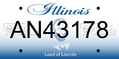 AN43178 Illinois License Plate