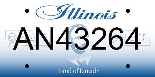 AN43264 Illinois License Plate