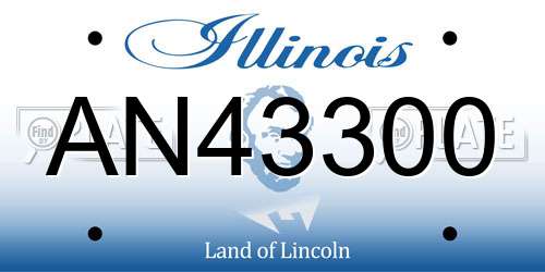 AN43300 Illinois License Plate