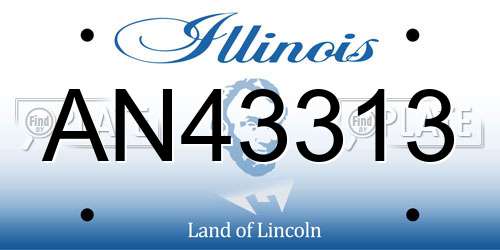 AN43313 Illinois License Plate