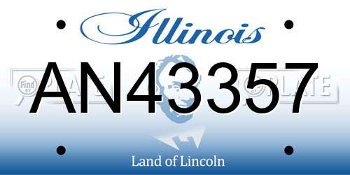 AN43357 Illinois License Plate