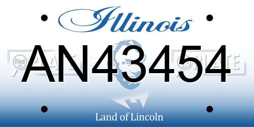 AN43454 Illinois License Plate