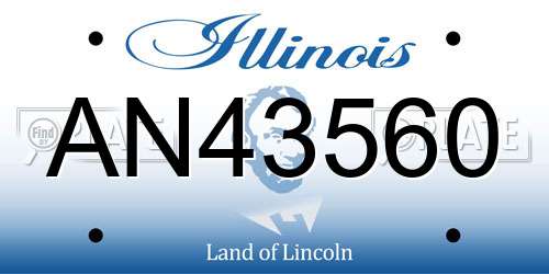 AN43560 Illinois License Plate