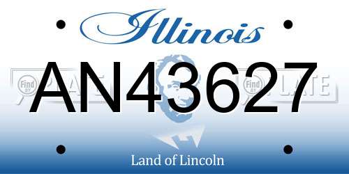 AN43627 Illinois License Plate