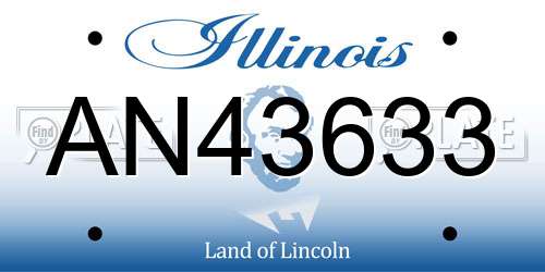AN43633 Illinois License Plate