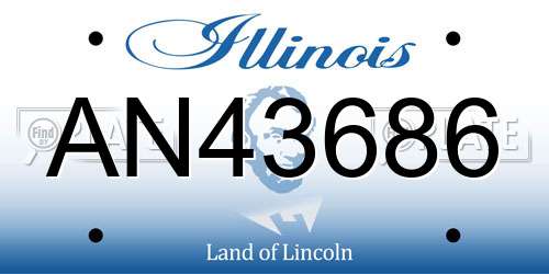 AN43686 Illinois License Plate