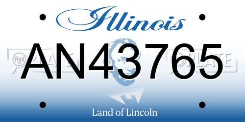 AN43765 Illinois License Plate