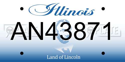 AN43871 Illinois License Plate