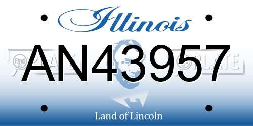 AN43957 Illinois License Plate