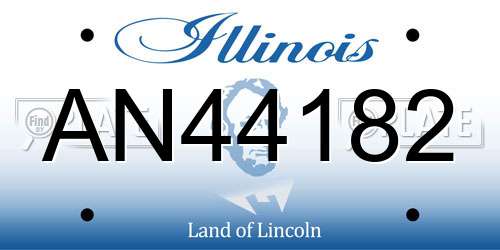 AN44182 Illinois License Plate