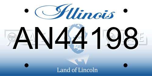 AN44198 Illinois License Plate