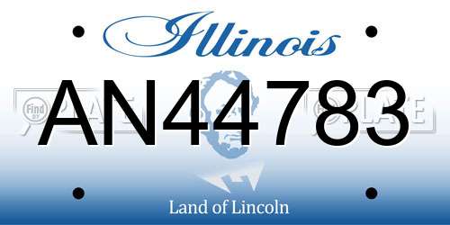 AN44783 Illinois License Plate