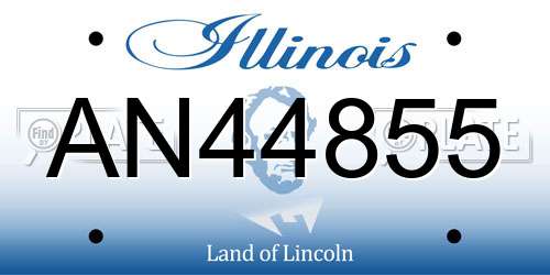 AN44855 Illinois License Plate