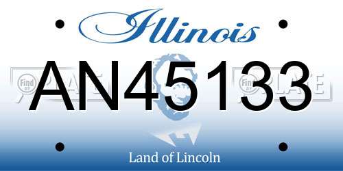 AN45133 Illinois License Plate