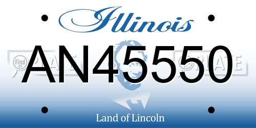 AN45550 Illinois License Plate