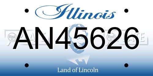 AN45626 Illinois License Plate