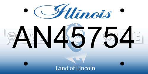 AN45754 Illinois License Plate