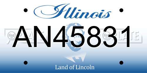 AN45831 Illinois License Plate