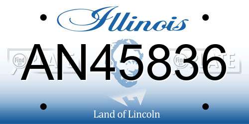 AN45836 Illinois License Plate