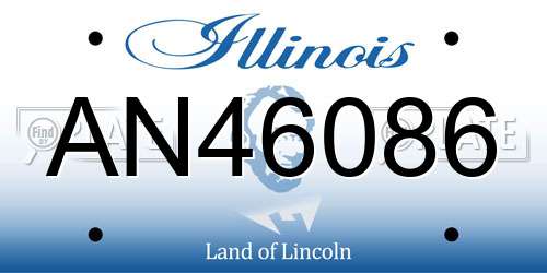 AN46086 Illinois License Plate