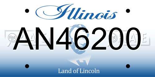 AN46200 Illinois License Plate