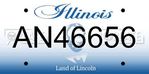 AN46656 Illinois License Plate