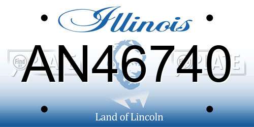 AN46740 Illinois License Plate