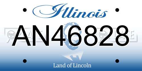 AN46828 Illinois License Plate