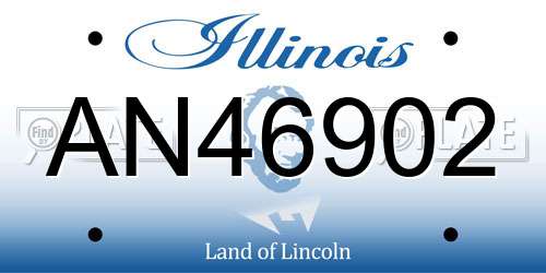 AN46902 Illinois License Plate