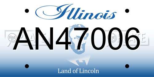 AN47006 Illinois License Plate