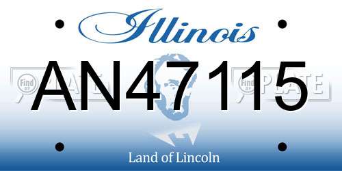 AN47115 Illinois License Plate