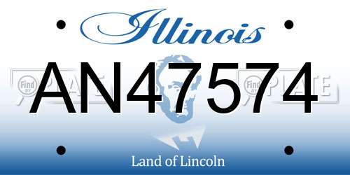 AN47574 Illinois License Plate