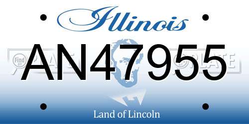 AN47955 Illinois License Plate