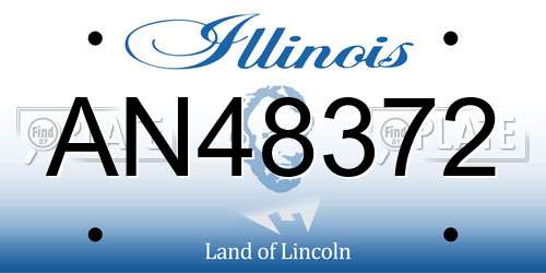AN48372 Illinois License Plate