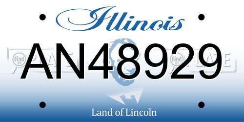 AN48929 Illinois License Plate
