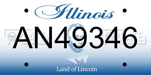 AN49346 Illinois License Plate