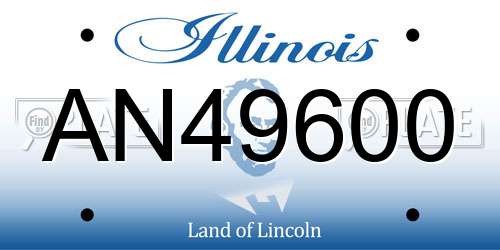 AN49600 Illinois License Plate