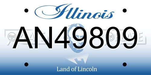 AN49809 Illinois License Plate