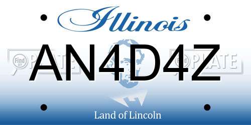 AN4D4Z Illinois License Plate