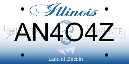 AN4O4Z Illinois License Plate