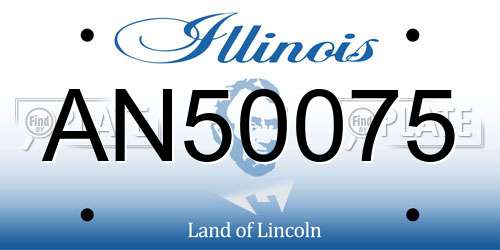 AN50075 Illinois License Plate