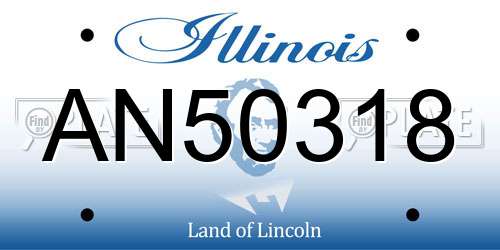 AN50318 Illinois License Plate