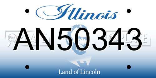 AN50343 Illinois License Plate
