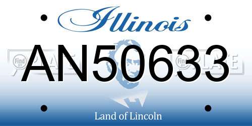 AN50633 Illinois License Plate