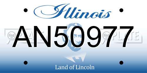 AN50977 Illinois License Plate