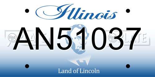 AN51037 Illinois License Plate