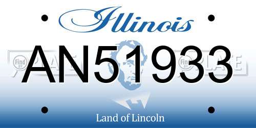 AN51933 Illinois License Plate